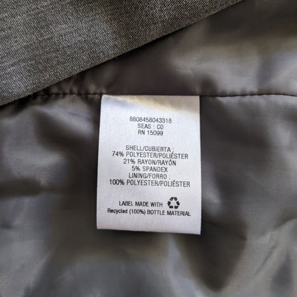 Metaphor Gray Blazer, Single Button, Size 4 - Picture 13 of 14